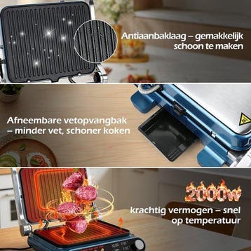 Contactgrill - Tosti apparaat - Tosti ijzer - Grill apparaat, Verzenden, Zo goed als nieuw