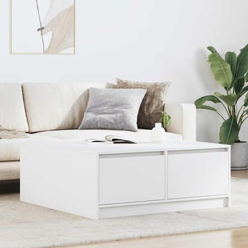 vidaXL Salontafel met lades 100x100x40 cm wit, Huis en Inrichting, Tafels | Salontafels, Verzenden, Nieuw, Overige houtsoorten