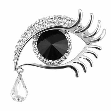Fako Bijoux - Broche - Oog Met Traan - Zwart - 48x37mm -, Verzenden, Nieuw
