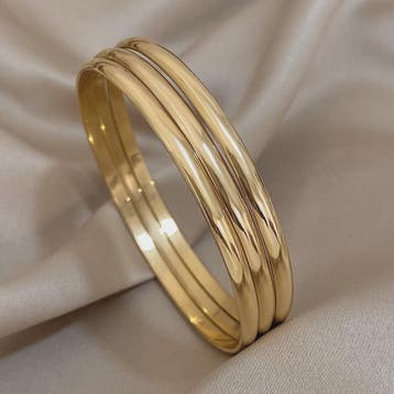 Set van 3 Gouden Bangle Armbanden - 18K Verguld Roestvrij St, Verzenden