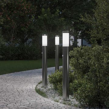 vidaXL Bolderverlichting met sensor 3 stuks 80 cm RVS IP44, Verzenden, Nieuw
