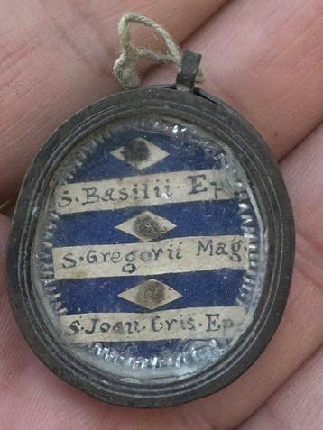 Reliekhouder - Brons, Glas, Textiel - 1850-1900 - Sint