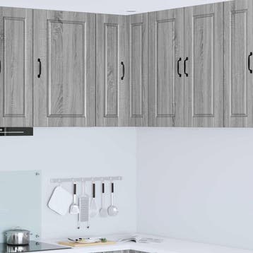 vidaXL Wand Hoekkast PORTO Grijs Sonoma 57 x 57 x 80 cm, Verzenden, Nieuw, Grijs