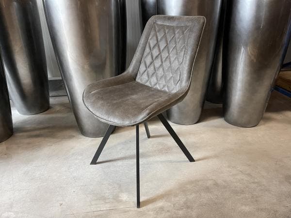 Veiling - Eetkamerstoel Diamond (set van 4) microleder - ant, Huis en Inrichting, Stoelen, Nieuw