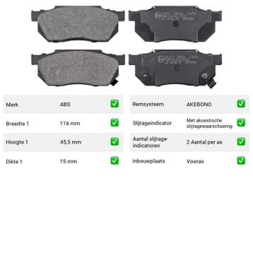 Remblokken Vooras Honda Accord 1.6 EX (AC) - ABS 36167, Verzenden, Nieuw, Honda