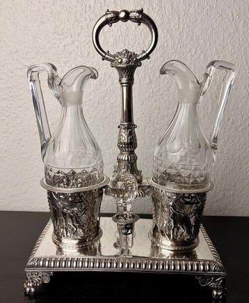 Olie-en-azijnstelletje - Zilver, Kristal