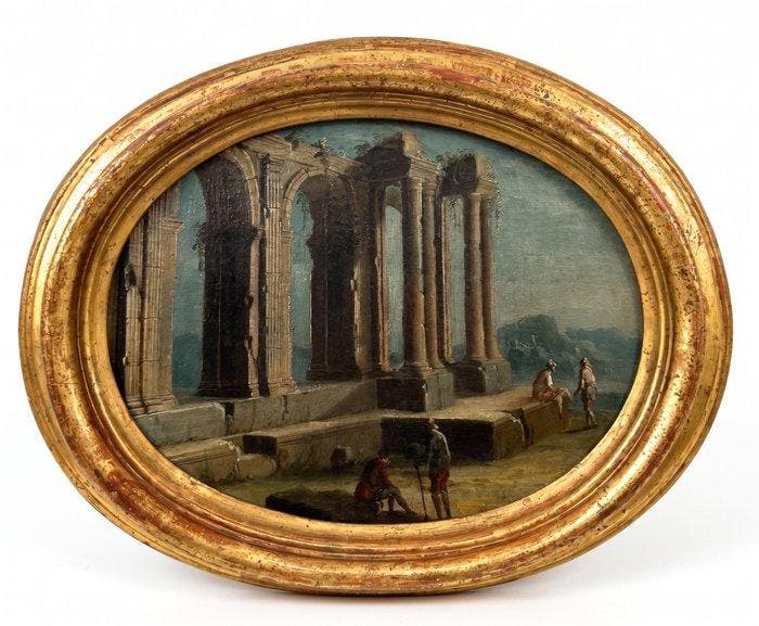 Giovanni Paolo Panini (1692-1765), ambito di - Capriccio, Antiek en Kunst, Kunst | Schilderijen | Klassiek