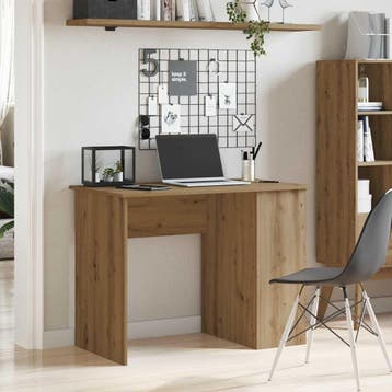 vidaXL Bureau 100x55x75 cm bewerkt hout artisanaal, Verzenden, Nieuw