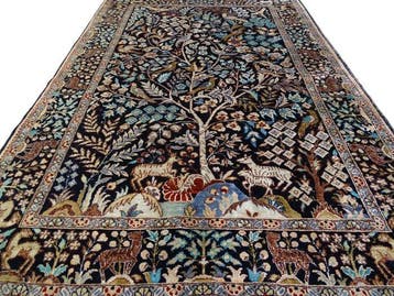 Zijden Qom - No-Reserve - Gereinigd - Vloerkleed - 100 cm -, Nieuw