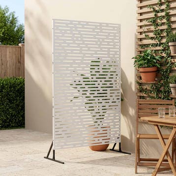 vidaXL Privacyscherm 100 x 50 x 180 cm Staal Wit, Verzenden, Nieuw, IJzer