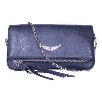 Zadig & Voltaire Rock Grained Leather Clutch - Zwart, Sieraden, Tassen en Uiterlijk, Verzenden, Zo goed als nieuw