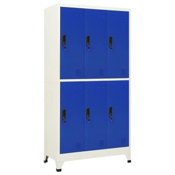 vidaXL Lockerkast 90x45x180 cm staal grijs en blauw, Verzenden, Nieuw