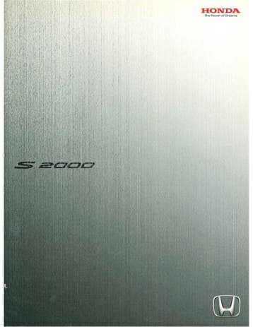 2003 HONDA S2000 BROCHURE JAPANS, Nieuw, Honda, Author
