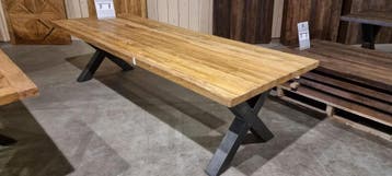 Eettafel Donny Teakhout massief - 160 cm / geen poot | World, Ophalen of Verzenden, Nieuw