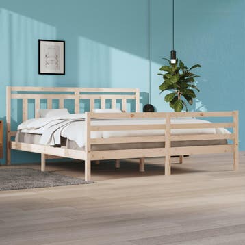 vidaXL Bedframe massief hout 200x200 cm, Huis en Inrichting, Slaapkamer | Bedden, Bruin, Verzenden, Overige maten, 200 cm