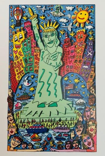 James Rizzi - The big apple is big on Liberty”. Original