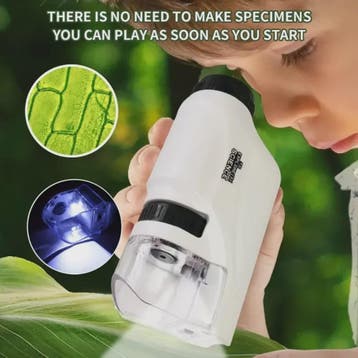 Draagbare Kinder Microscoop 60-120x met LED Verlichting - On, Verzenden, Nieuw