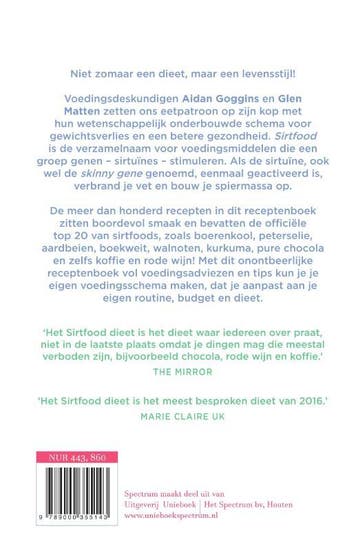 Het Sirtfood dieet receptenboek 9789000355143 Aidan Goggins, Boeken, Verzenden, Zo goed als nieuw, Aidan Goggins