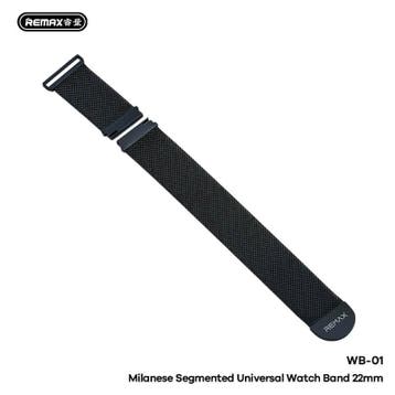 Remax WB-01 - Horlogebandje 22mm - Milanees - Zwart, Ophalen of Verzenden, Nieuw, Zwart, Remax