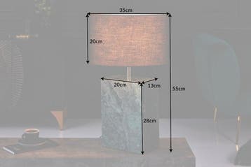 Tafellamp NOBLE 35 cm voet marmergroen zonder lampenkap -, Ophalen of Verzenden, Nieuw