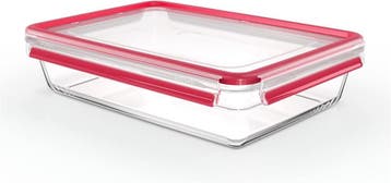 Emsa Glazen Voorraaddoos 3L | Ovenbestendig | Laatste Stuk!, Ophalen of Verzenden, Zo goed als nieuw, Rood, Bak of Kom