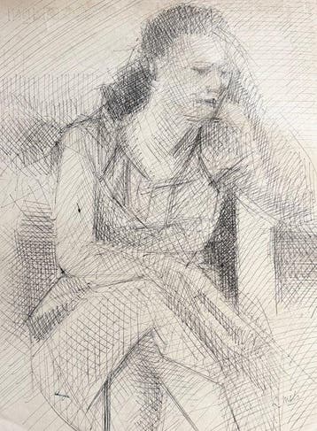 René Mels (1909-1977) - Grande figure assise