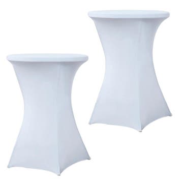 Set Van 2 Stuks! Statafelrok Wit 80 CM Alora Tafelrok Voor, Nieuw