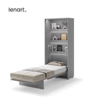 Lenart Bed Concept Verticaal Opklapbed 90x200 - Grijs, Nieuw