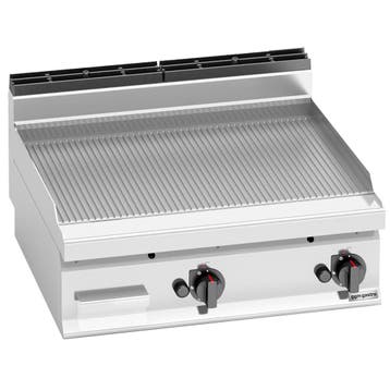 GGM Gastro | Gasbakplaat - 13,8kW - Geribbeld - | GGB873MG, Huis en Inrichting, Keuken | Servies, Verzenden, Nieuw, Overige typen