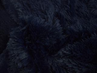 Langharig bont stof – Marineblauw, Blauw, 120 cm of meer, Ophalen of Verzenden, Polyester