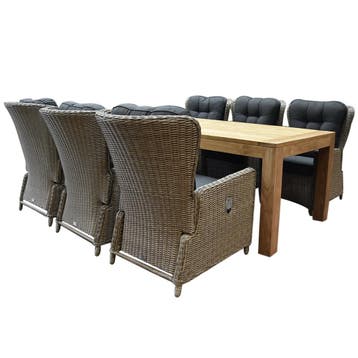 Marina lounge Krista dining tuinset 240x100xH77,5  cm, Ophalen of Verzenden, Nieuw