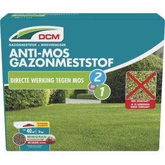Gazonmest | DCM | 40 m² (2-in-1, Anti-mos, 3 kg), Tuin en Terras, Gras en Kunstgras, Verzenden, Nieuw