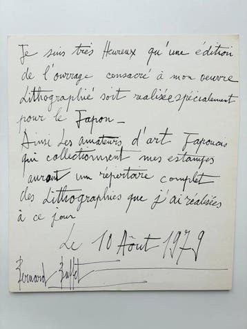 Bernard Buffet (1928-1999) - Encre originale - 1979