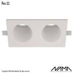 FOS11 Trimless Inbouwspot Dubbel Rond-Schuin - Gips - 2x..., Ophalen of Verzenden, Nieuw