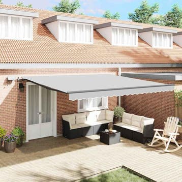 Aluminium Zonnescherm | Antraciet | Tweedekansje OP=OP, Tuin en Terras, Ophalen of Verzenden, Zo goed als nieuw, 250 cm tot 450 cm