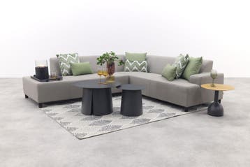 Malaga/Velora - hoekbank loungeset chaise longue - taupe, Verzenden, Nieuw, Overige materialen, Loungeset