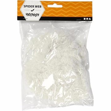 Halloween witte spinnenweb 20 gram - Halloween spinnenwebben, Verzenden, Nieuw