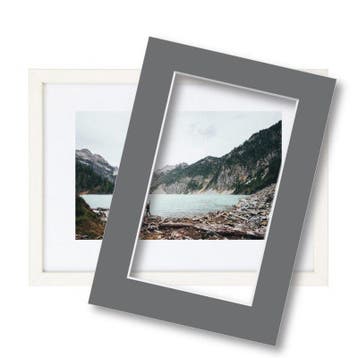 Fotolijst met passe partout 30x40cm hout wit, Nieuw