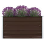 vidaXL Plantenbak verhoogd 100x100x45 cm gegalvaniseerd, 100 cm of meer, Verzenden, Nieuw, Metaal