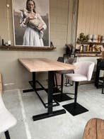 Hoge tafel statafel bartafel eiken of oud hout staal op maat, Ophalen of Verzenden, Nieuw