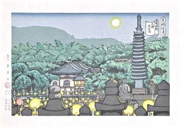 Hundred Views of Kyoto - Adashino, Nenbutsu-ji Temple
