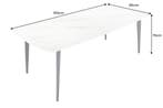 Eettafel MILANO 160 cm wit marmer keramiek zwart metalen, Huis en Inrichting, Tafels | Eettafels, Ophalen of Verzenden, Nieuw