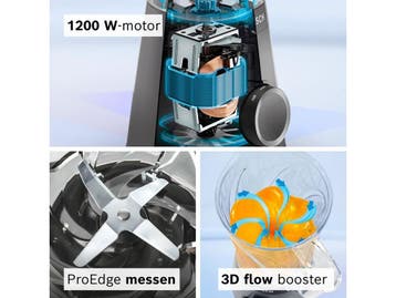 Bosch MMB614GO - Blender - 1200W - To-Go bottle - Zwart, Verzenden, Nieuw