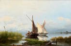 Nicholaas Riegen (Dutch, 1827-1889) - Fishing Boats Setting