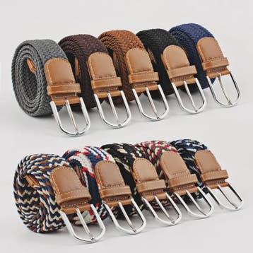 Unisex Gevlochten Elastische Riem met Pin Gesp - 107-130cm, Kleding | Heren, Riemen en Ceinturen, Verzenden, Nieuw