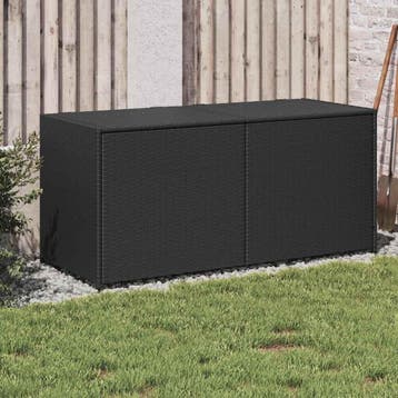 vidaXL Tuinbox 283 L poly rattan zwart, Verzenden, Nieuw