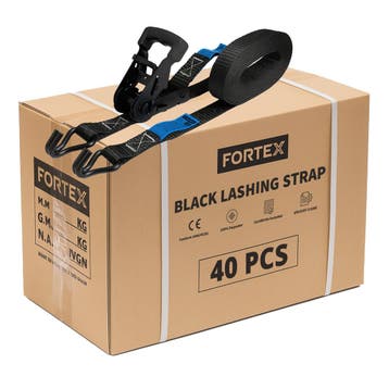 40x FORTEX 2-delige spanband met ratel en haken - 25mm  -, Muziek en Instrumenten, Verzenden, Nieuw