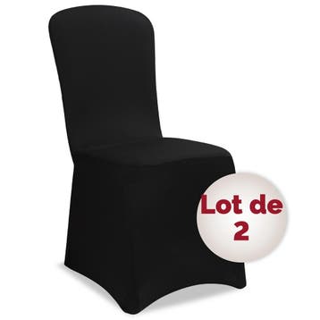 Stoelhoezen Stretch 2 Stuks Zwart (Tafels-Stoelen), Verzenden, Nieuw