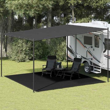 vidaXL Tenttapijt 400x400 cm HDPE zwart, Verzenden, Nieuw