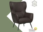 Leren fauteuil Flair - Toledo Espresso (bruin), Huis en Inrichting, Fauteuils, Eigentijds, Modern, Retro, Romantisch, Nieuw, Ophalen of Verzenden